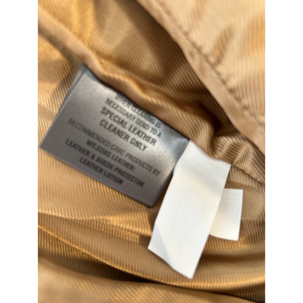 Wilsons Leather Womens Medium Jacket with Camel Lining and Snake Skin Pockets XC - Picture 11 of 16